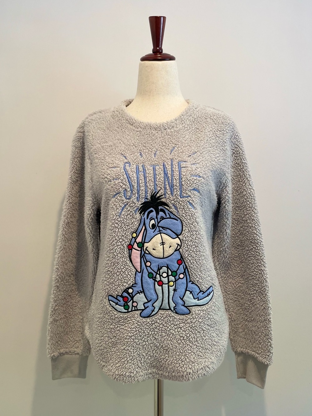 Disney Eeyore Sherpa Christmas Pullover Sweater - size Small